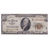 1929 Virginia $10 Federal Reserve Bank Note
