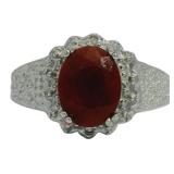 Oval 2.35  ct Natural Ruby  & Diamond Ring