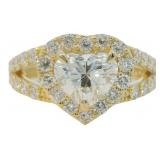 14kt Gold 2.89 ct Heart Cut VS Lab Diamond Ring