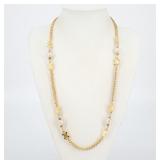 Celine Triomphe Pearl Long Necklace