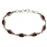 Natural Vintage Style Marquise Ruby Bracelet