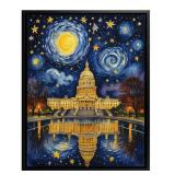 Starry Capitol Framed Canvas by Studio Van Gogh