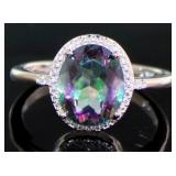 Oval 4.50 ct Mystic Topaz & Diamond Ring