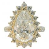 14kt Gold 5.99 ct VS Pear Cut Lab Diamond Ring