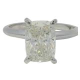 14kt Gold 2.85 ct Cushion VS Lab Diamond Ring