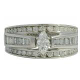 10kt Gold Marquise Cut 1.00 ct Diamond Ring