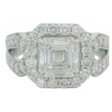14kt Gold 3.32 ct Asscher Cut VS Lab Diamond Ring