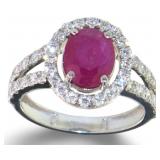 14kt Gold 2.81 ct Natural Ruby &  Diamond Ring
