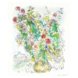 Roses & Mimosa Giclee Canvas by Marc Chagall