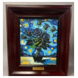 Black Roses II Hand Painted Frame Van Gogh Limited