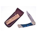 Michael Prater Turquoise Chunk Lockback knife