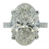 14kt Gold 9.59 ct Oval Cut VS Lab Diamond Ring