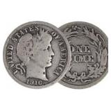 1892-1916 Barber Liberty Head Silver Dime