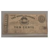 10 Cent Alabama Confederate Currency
