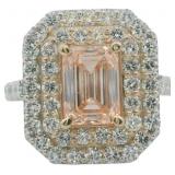 Emerald Cut 3.75 ct Fancy Pink Lab Diamond Ring
