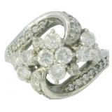Platinum 1.00 ct Natural Brilliant Diamond Ring
