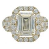 14kt Gold 4.67 ct Emerald Cut VS Lab Diamond Ring