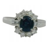 Platinum 1.71 ct Natural Sapphire & Diamond Ring