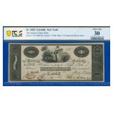 1822 $1 NY Obsolete Bank Note
