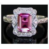 Antique Style 1.91 ct Pink Sapphire & Diamond Ring