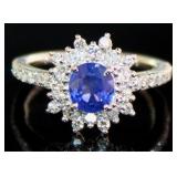 Platinum 2.22ct Natural Sapphire & VS Diamond Ring