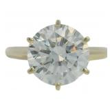 14kt Gold 3.88 ct Round Lab Diamond Solitaire Ring