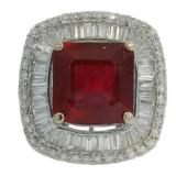 14kt Gold 8.50 ct Ruby & Diamond Ring