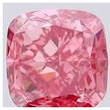 Cushion Vivid Pink Cut 1.02 ct VS Lab Diamond