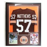 Autographed Clay Matthews Jr Custom Framed Display
