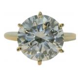 14kt Gold 4.08 ct Round Lab Diamond Solitaire Ring