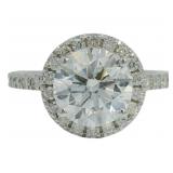 14k Gold 3.34 ct Round Brilliant Lab Diamond Ring