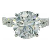 14kt Gold 4.20 ct Round Lab Diamond Ring