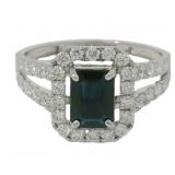 14kt Gold 2.05 ct Nat. Sapphire & Lab Diamond Ring