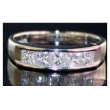 Platinum 1.00 ct Natural Princess Cut Diamond Ring