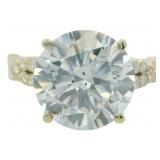 14kt Gold 5.38 ct Round Lab Diamond Ring