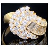 18k Gold 2.10 ct Natural Brilliant VS Diamond Ring