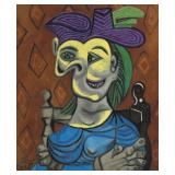 Seated Woman Blue Dress Canvas by Pablo Picasso