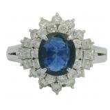 Platinum 2.44 ct Natural Sapphire & Diamond Ring