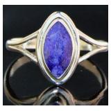 Natural Vintage Style Marquise Sapphire Ring