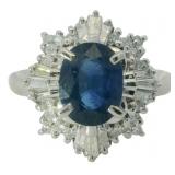 Platinum 1.96 ct Natural Sapphire & Diamond Ring
