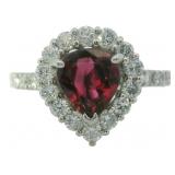 Platinum 2.25 ct Natural GIA Ruby & Diamond Ring
