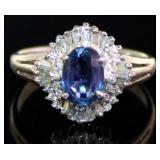 Platinum 1.40 ct Natural Sapphire & Diamond Ring