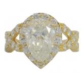 14kt Gold 4.08 ct Pear Cut VS Lab Diamond Ring