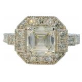 14kt Gold 3.29 ct Asscher Cut VS Lab Diamond Ring