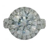 14kt Gold 6.10 ct Round Cut Lab Diamond Ring
