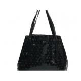 Jimmy Choo Black Enamel Sarah Shoulder Bag