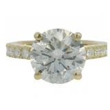14kt Gold 5.05 ct Round VVS Lab Diamond Ring