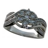 Vintage Style 1/4 ct Diamond Floral Motif Ring