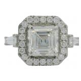 14kt Gold 5.51 ct Asscher Cut Lab Diamond Ring