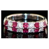 Platinum 1.33 ct Natural Ruby & Diamond Ring